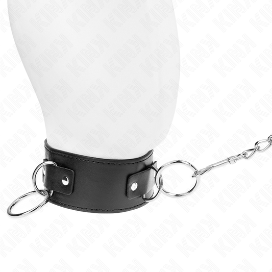 KINK - COLLIER AVEC LAISSE 65 CM 3 ANNEAUX MODÈLE 2 RÉGLABLE 36-43 CM X 5 CM - 7eme ciel