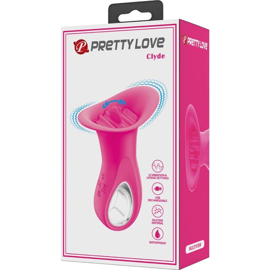PRETTY LOVE - CLYDE VIBRATEUR ORAL LANGUE VIBRANTE 12 VIBRATIONS ROSE - 7eme ciel