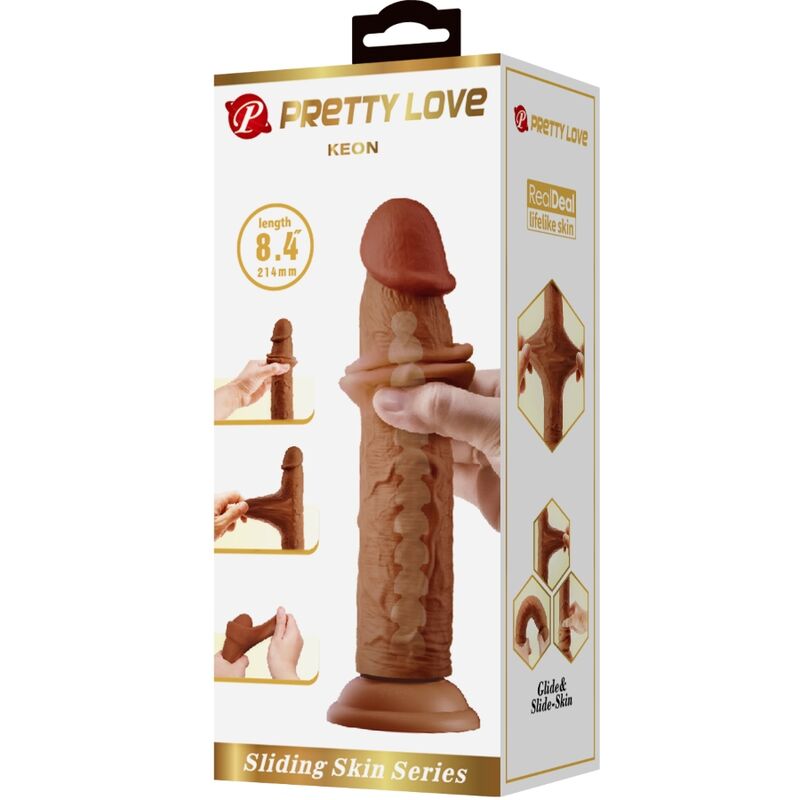 PRETTY LOVE - GODE RÉALISTE KEON 21 CM MARRON - 7eme ciel