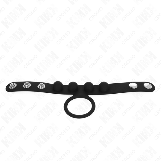 KINK - ANNEAU PÉNIS EN CUIR 3,5 CM AVEC FERMETURE À PRESSION 23 X 2 CM - 7eme ciel