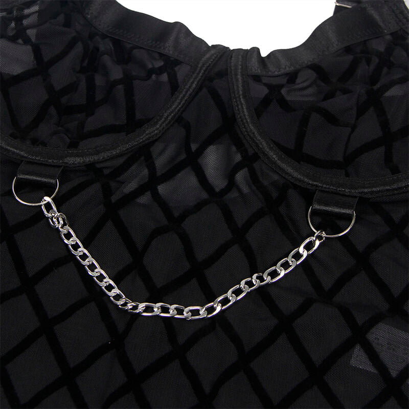 SUBBLIME - 9542277 BODY AVEC CHAÎNES + PORTE-JARRETELLES NOIR L/XL - 7eme ciel
