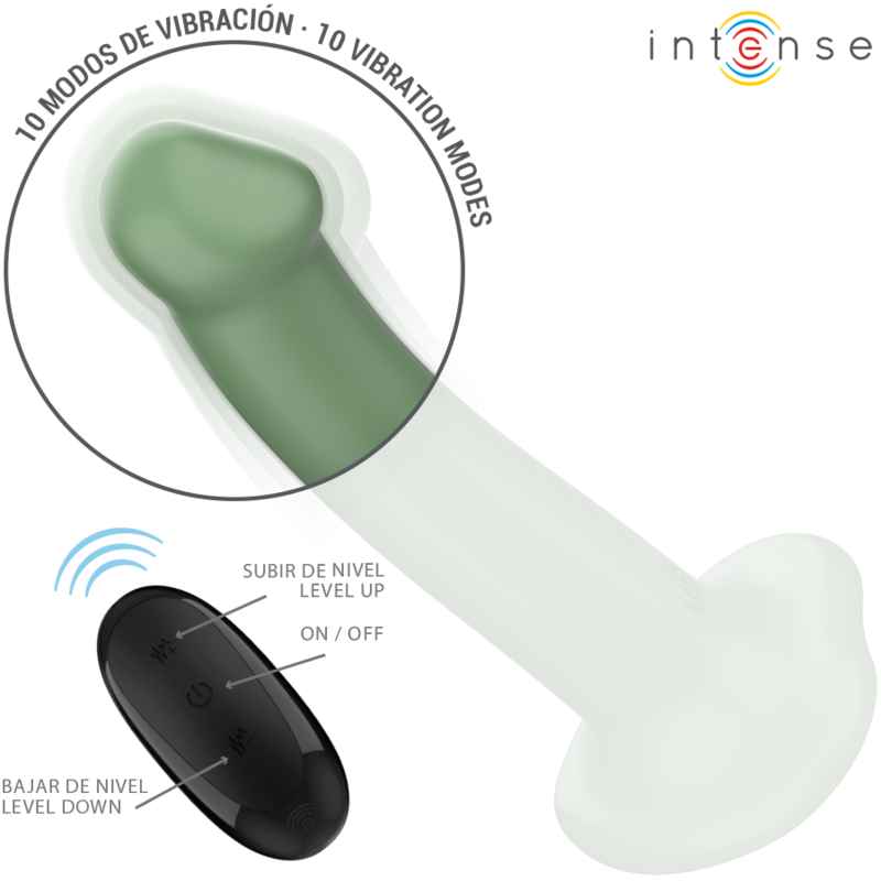 INTENSE - BECCA VIBRATEUR AVEC VENTOUSE 10 VIBRATIONS TÉLÉCOMMANDE VERTE - 7eme ciel