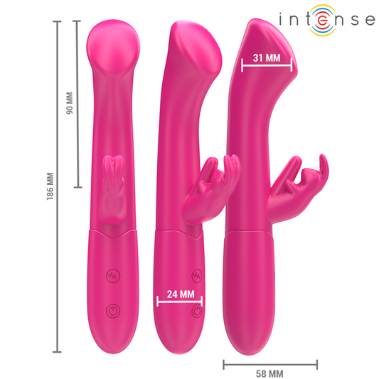 INTENSE - JULIETA VIBRATEUR RABBIT 18,6 CM 10 VIBRATIONS ROSE - 7eme ciel