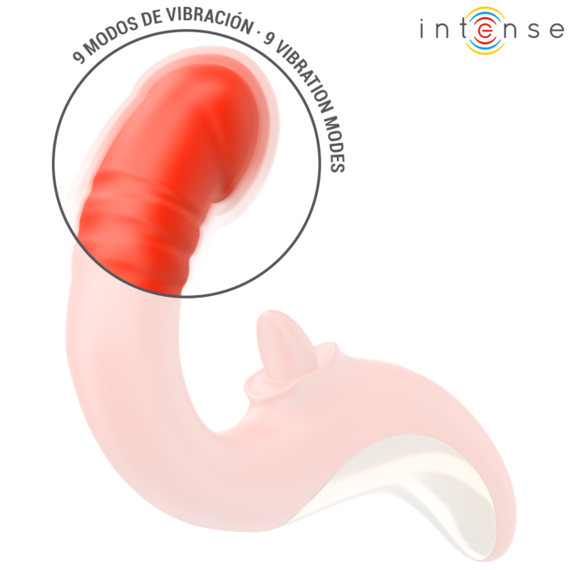 INTENSE - VIBRATEUR ET STIMULATEUR PAULINA EN FORME DE U ROUGE - 7eme ciel