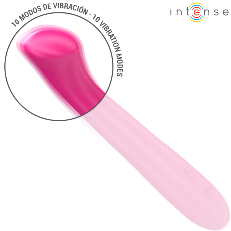INTENSE - PATY VIBRATEUR 19 CM FLEXIBLE 10 VIBRATIONS MODÈLE 2 ROSE - 7eme ciel
