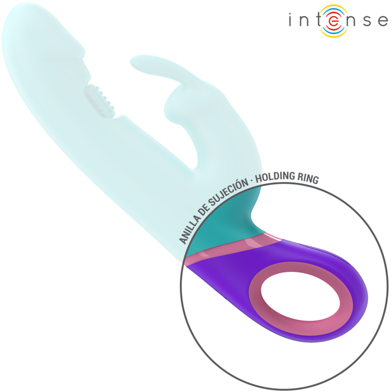 INTENSE - MONICA VIBRATEUR RABBIT AVEC STIMULATEUR DE POINT G ROTATIF BLEU - 7eme ciel