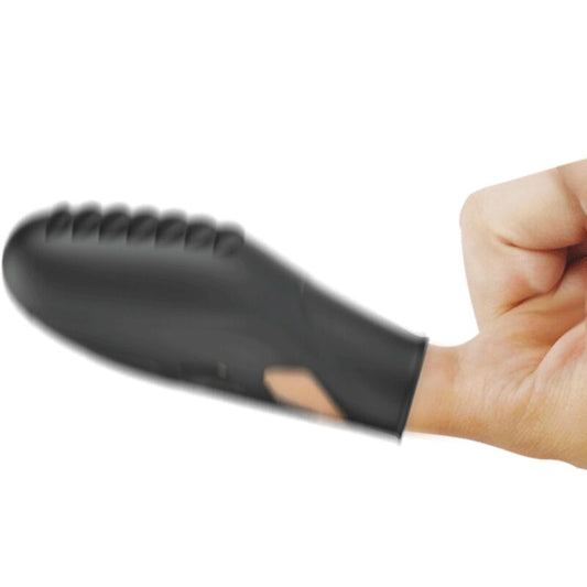 PRETTY LOVE - VIBRATEUR DOIGT EN SILICONE GILO NOIR - 7eme ciel