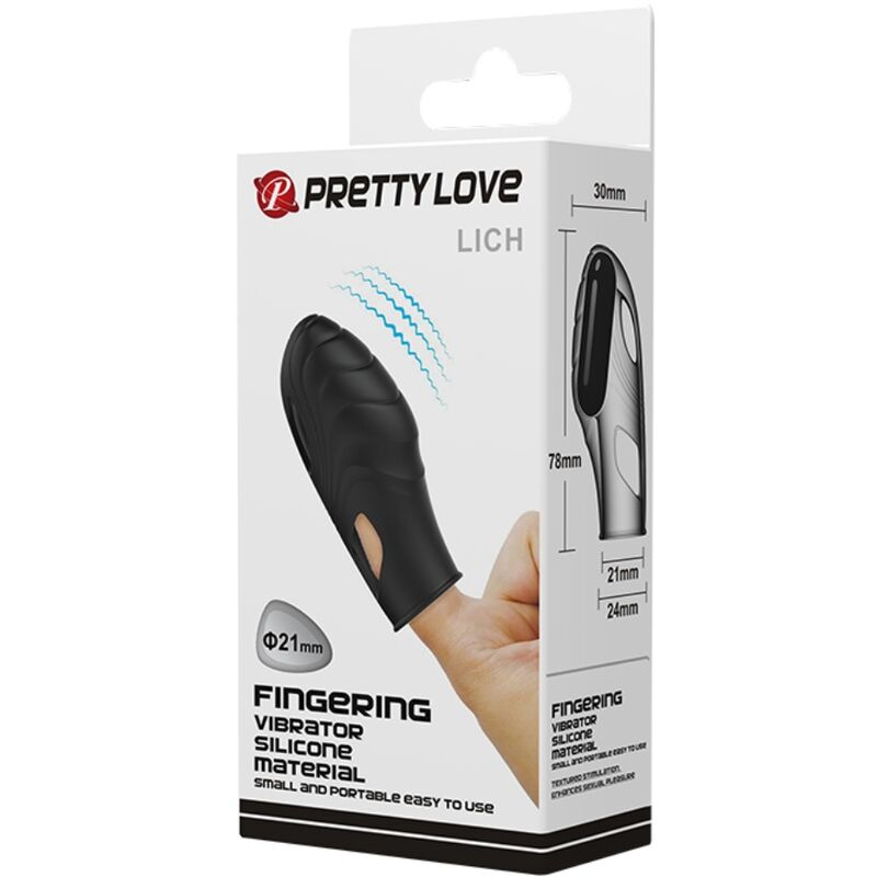 PRETTY LOVE - VIBRATEUR DE DOIGT EN SILICONE LICH NOIR - 7eme ciel