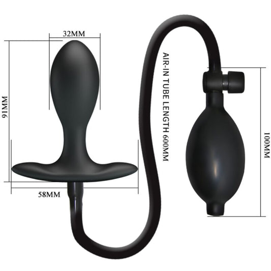 PRETTY LOVE - PLUG ANAL GONFLABLE NOIR - 7eme ciel