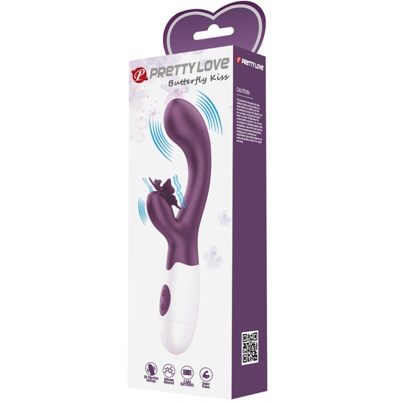 PRETTY LOVE - BUTTERFLY KISS VIBRATEUR RABBIT ET STIMULATEUR DE POINT G VIOLET - 7eme ciel