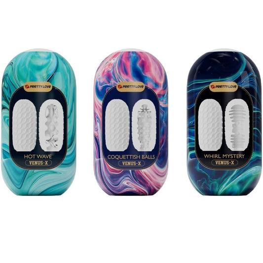 PRETTY LOVE - VENUS X 15 MASTURBATEURS HOMMES EN SILICONE BLANC - 7eme ciel