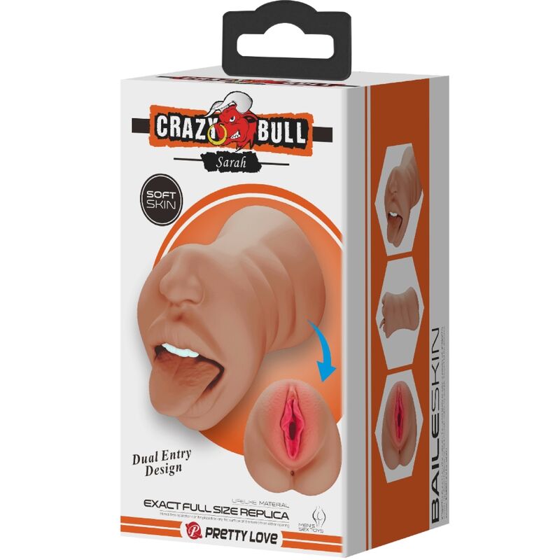 CRAZY BULL - SARAH DOUBLE MASTURBATEUR BOUCHE & VAGIN CHAIR - 7eme ciel