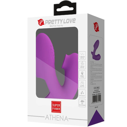 PRETTY LOVE - VIBRATEUR DE DOIGTS ATHENA AVEC STIMULATEUR DE CLITORIS VIOLET - 7eme ciel