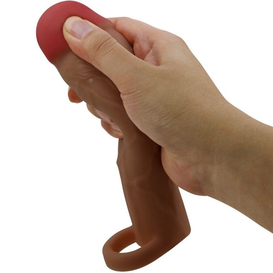 PRETTY LOVE - MANCHON DE PÉNIS HANI AVEC EXTENSION DE 5 CM MULÂTRE - 7eme ciel
