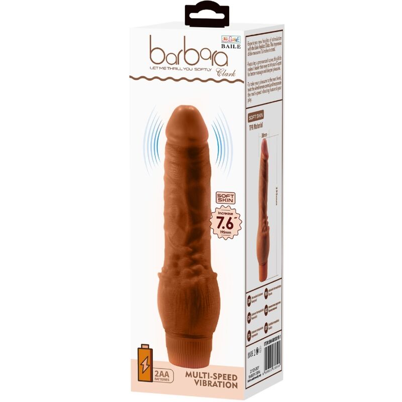 BAILE - VIBRATEUR RÉALISTE BARBARA 19,5 CM MULÂTRE - 7eme ciel