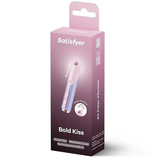 SATISFYER - BOLD KISS WAVE STIMULATEUR DE CLITORIS ROSE / VIOLET - 7eme ciel