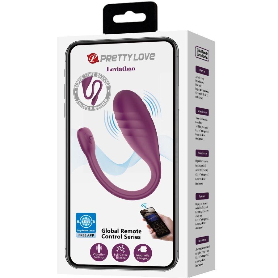 PRETTY LOVE - VIBRATEUR CONTRÔLÉ PAR APPLICATION LEVIATHAN VIOLET - 7eme ciel
