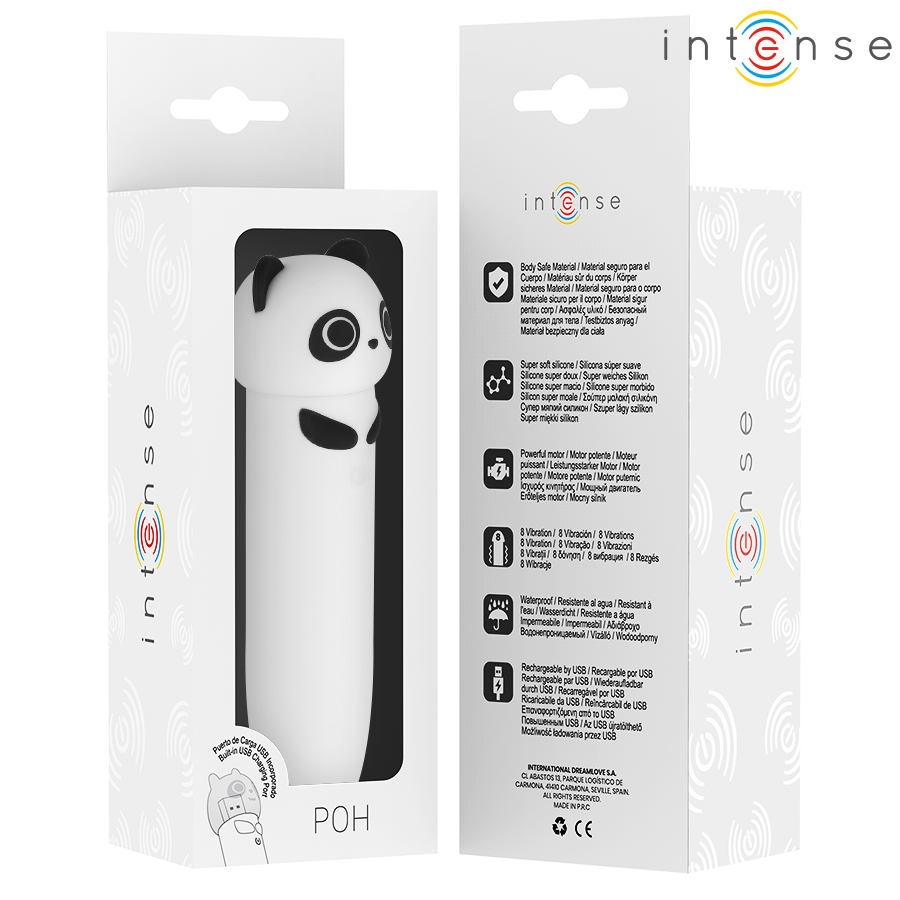 INTENSE - POH PANDA BULLET VIBRANT RECHARGEABLE USB 10 X 2,2 CM - 7eme ciel