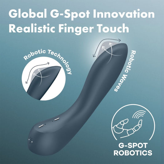 SATISFYER - VIBRATEUR PROGRAMME 12 VIBRATIONS G-SPOT WAVE 4 GRIS FONCÉ - 7eme ciel