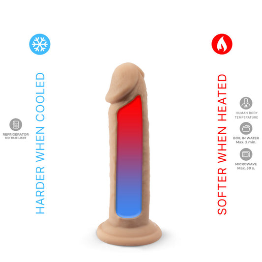 SILEXD - MODÈLE DE PÉNIS RÉALISTE SILICONE THERMOREACTIF PREMIUM 15,4 CM - 7eme ciel