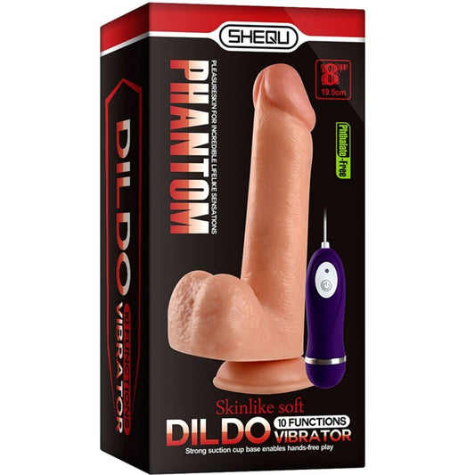 SHEQU - ADAM VIBRATEUR DILDO AVEC TÉLÉCOMMANDE 21 CM - 7eme ciel