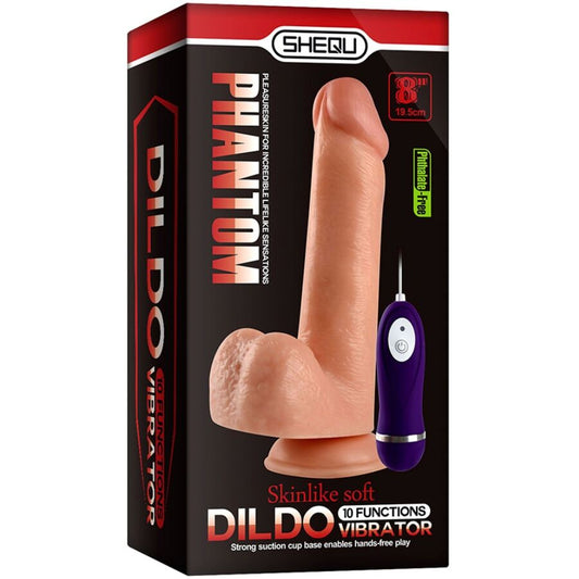 SHEQU - PHANTOM DILDO VIBRANT AVEC TÉLÉCOMMANDE 20 CM - 7eme ciel