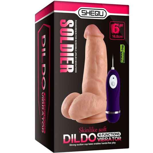 SHEQU - SOLDAT VIBRATEUR DILDO AVEC TÉLÉCOMMANDE 16 CM - 7eme ciel