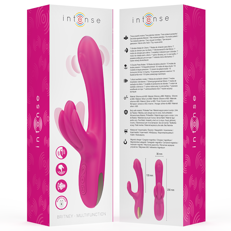 INTENSE - BRITNEY VIBRATEUR LAPIN MULTIFONCTION 23 CM ROSE - 7eme ciel