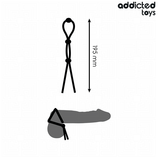 ADDICTED TOYS - CORDE EN SILICONE POUR LE PÉNIS À TRIPLE BOUCLE - 7eme ciel