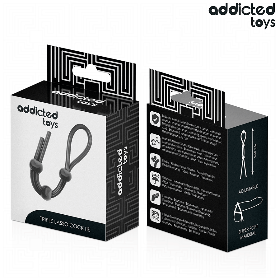 ADDICTED TOYS - CORDE EN SILICONE POUR LE PÉNIS À TRIPLE BOUCLE - 7eme ciel