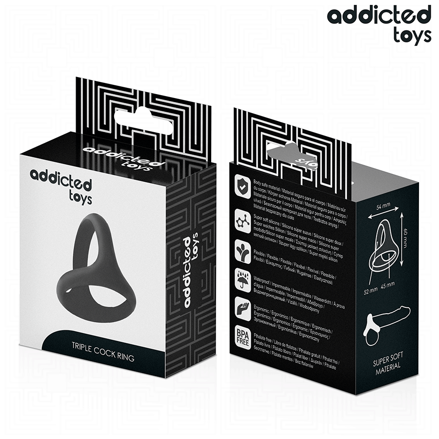 ADDICTED TOYS - ANNEAU PÉNIS TRIPLE ÉPAIS - 7eme ciel