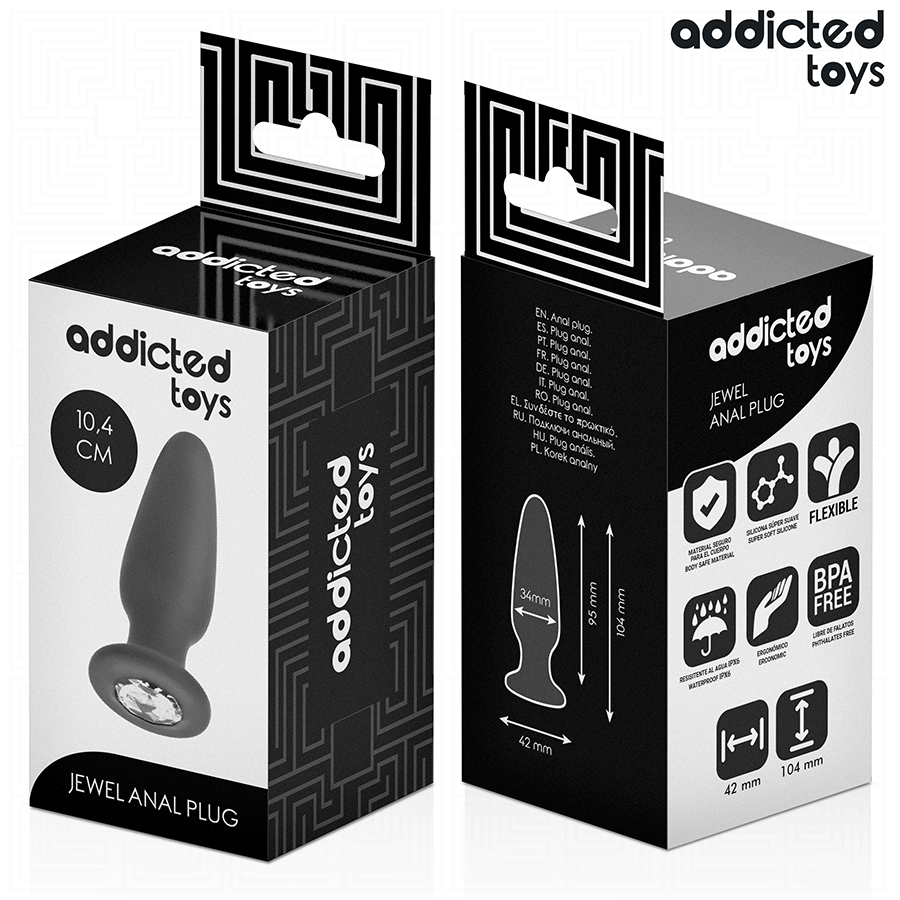 ADDICTED TOYS - PLUG ANAL AVEC BIJOU TAILLE M 10,4 CM - 7eme ciel