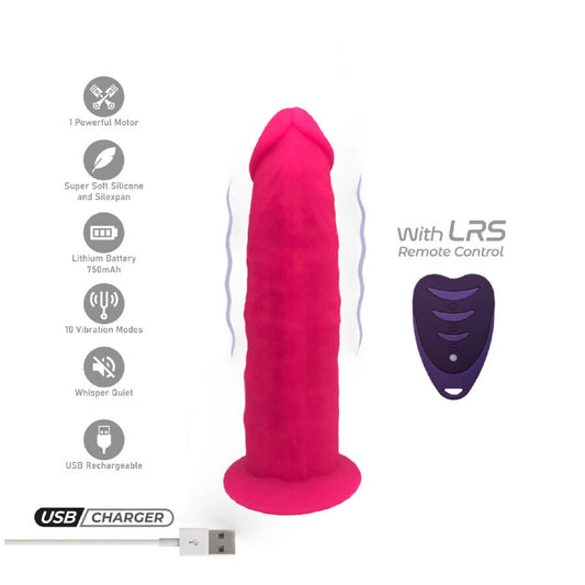 SILEXD - MODÈLE DE PÉNIS RÉALISTE 2 ROSE + TÉLÉCOMMANDE LRS 17 CM - 7eme ciel