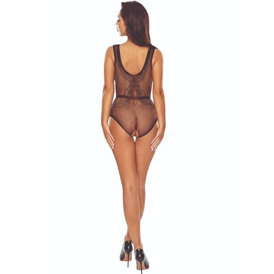 PASSION - BS115 BODYSTOCKING NOIR GRILLE - 7eme ciel