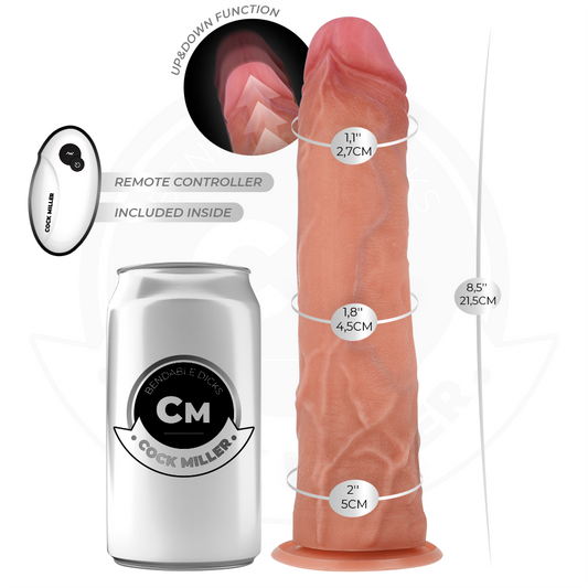 COCK MILLER - GODE HYPER-RÉALISTE À VENTOUSE ET À POUSSÉE AVEC TÉLÉCOMMANDE 21,5 CM - 7eme ciel
