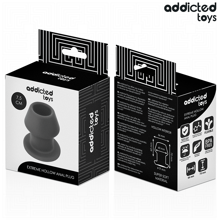 ADDICTED TOYS - PLUG ANAL CREUX EXTRÊME TAILLE S 7,5 CM - 7eme ciel