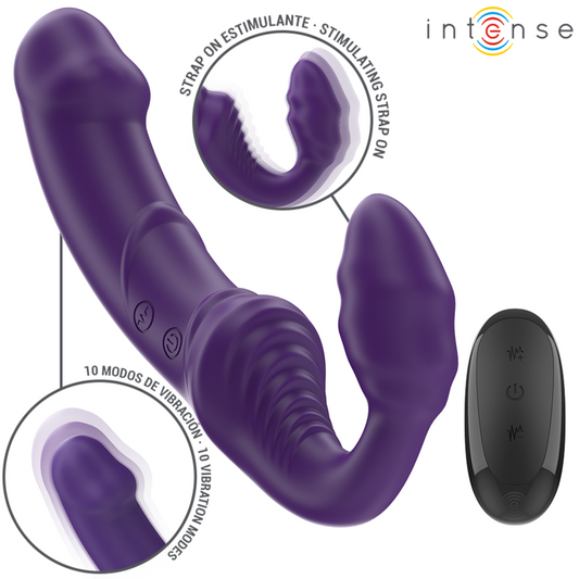 INTENSE - JILL DOUBLE VIBRATEUR 20 CM VIOLET TÉLÉCOMMANDE - 7eme ciel