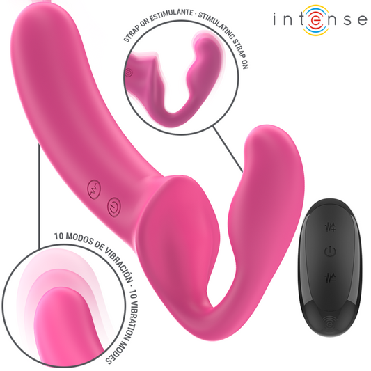 INTENSE - AMY DOUBLE VIBRATEUR 20 CM ROSE TÉLÉCOMMANDE - 7eme ciel
