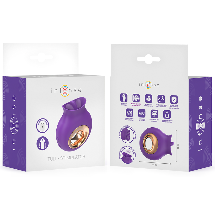 INTENSE - TULI STIMULATEUR CLITORIS 9 VIBRATIONS & 9 OSCILLATIONS VIOLET - 7eme ciel