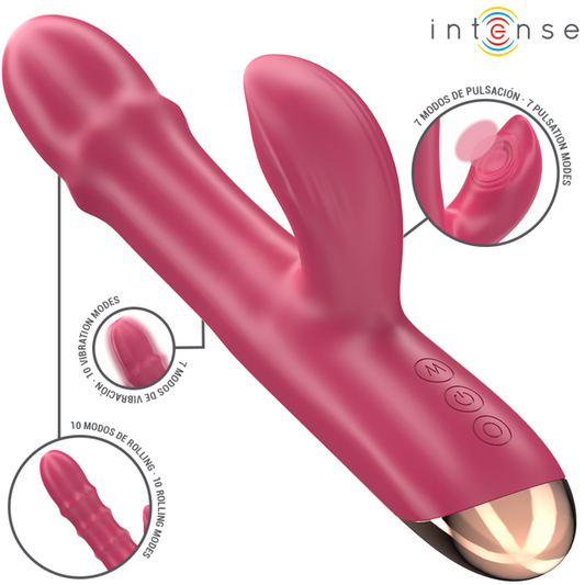 INTENSE - CHLOE VIBRATEUR MULTIFONCTION 3 EN 1 ROUGE - 7eme ciel