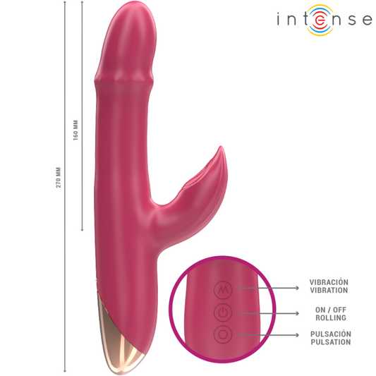 INTENSE - CHLOE VIBRATEUR MULTIFONCTION 3 EN 1 ROUGE - 7eme ciel