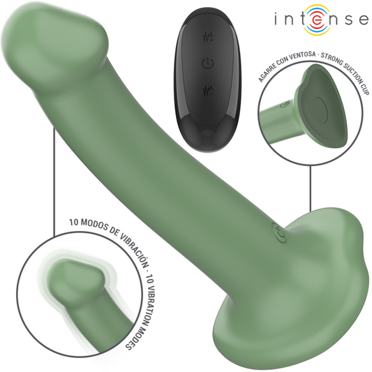INTENSE - BECCA VIBRATEUR AVEC VENTOUSE 10 VIBRATIONS TÉLÉCOMMANDE VERTE - 7eme ciel