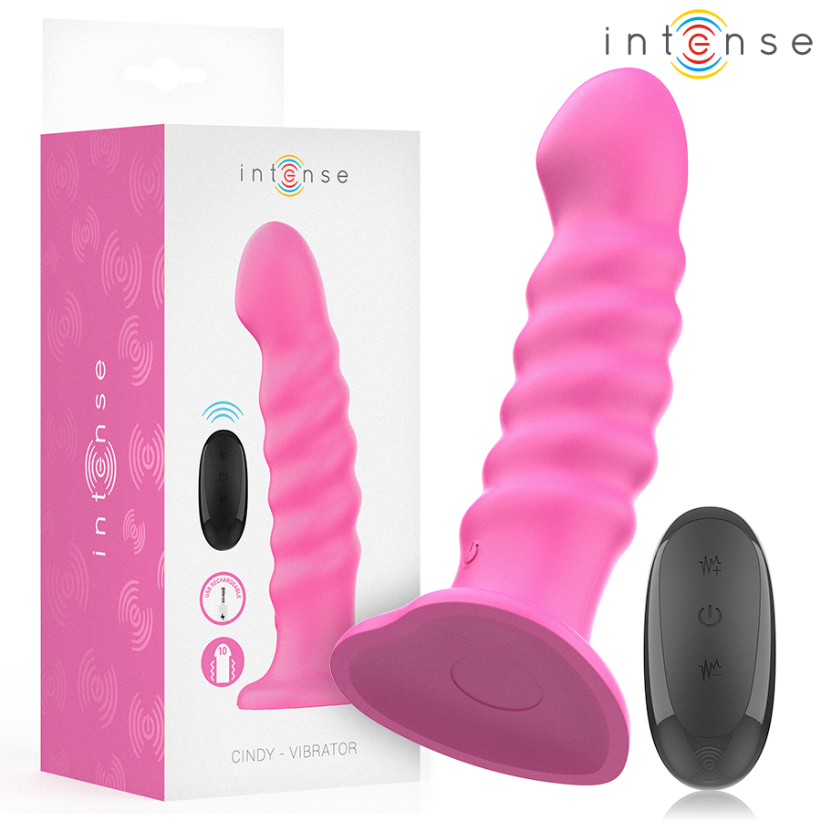INTENSE - CINDY VIBRATEUR TAILLE L DESIGN SPIRALE 10 VIBRATIONS ROSE TÉLÉCOMMANDE