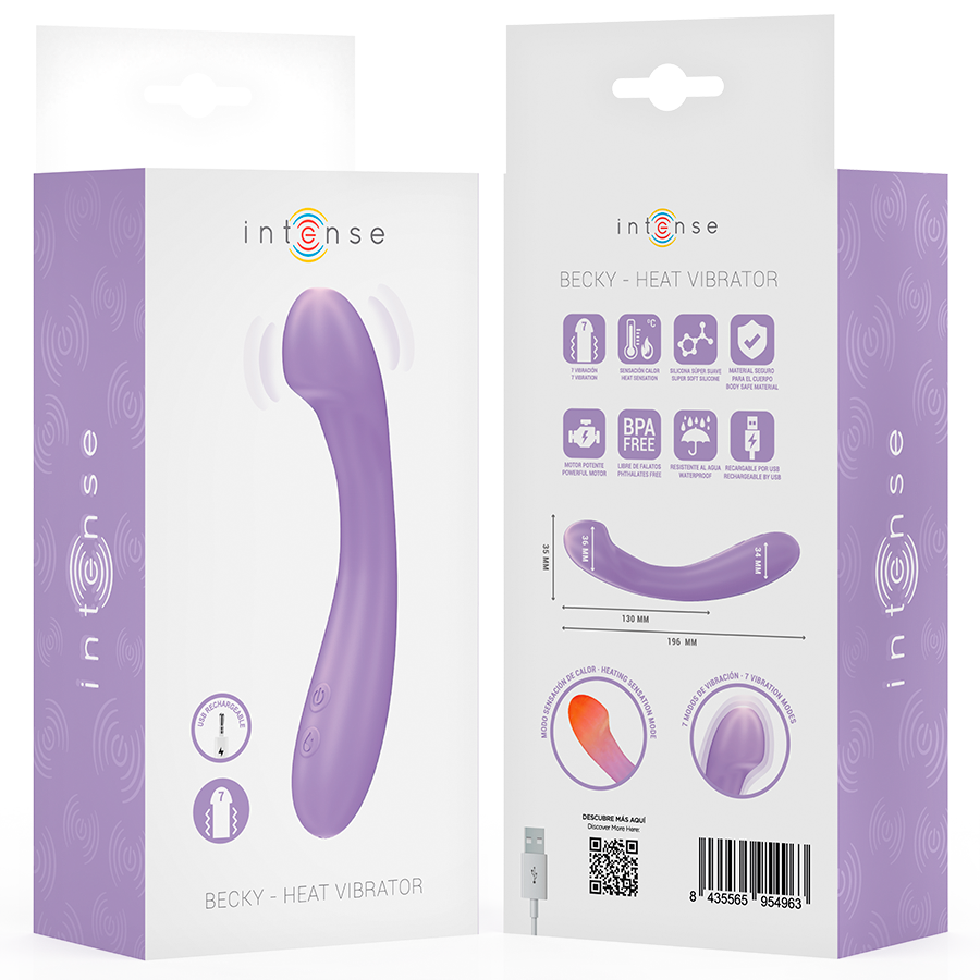 INTENSE - BECKY VIBRATEUR 19 CM CHAUFFANT 7 VIBRATIONS VIOLET - 7eme ciel