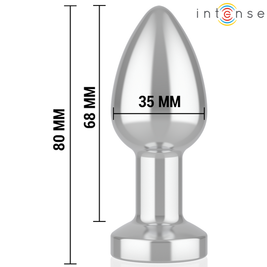 INTENSE - PLUG ANAL VIBRANT EN MÉTAL AVEC LUMIÈRES LED ET TÉLÉCOMMANDE - TAILLE S