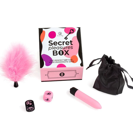 SECRET PLAY - COFFRET DE PLAISIRS POUR COUPLES : DÉS + BALLE VIBRANTE + STYLO À PLUME