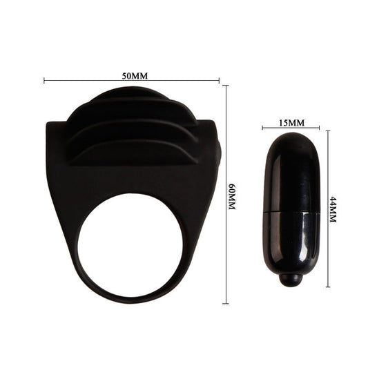 PRETTY LOVE - ANNEAU VIBRATEUR NOIR CHESTER - 7eme ciel