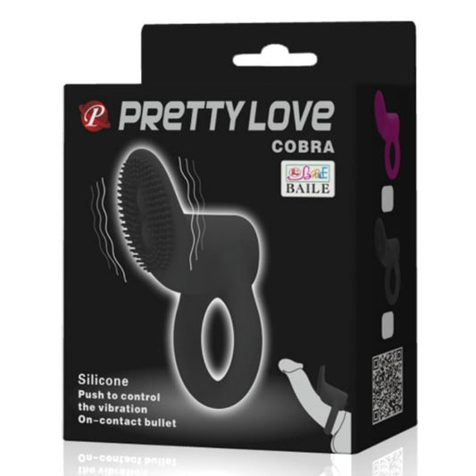 PRETTY LOVE - COBRA ANNEAU VIBRATEUR NOIR - 7eme ciel