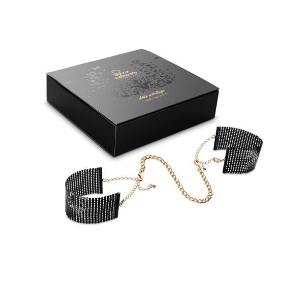 BIJOUX - DÉSIR MÉTALLIQUE MENOTTES EN MAILLE MÉTAL NOIR - 7eme ciel