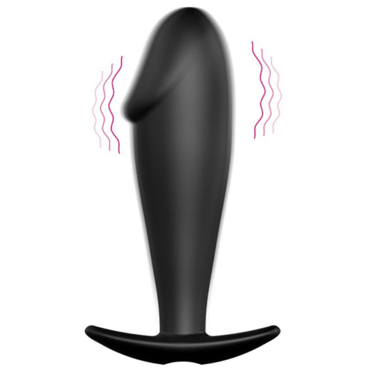 PRETTY LOVE - PLUG ANAL EN SILICONE FORME PÉNIS ET 12 MODES DE VIBRATION NOIR - 7eme ciel